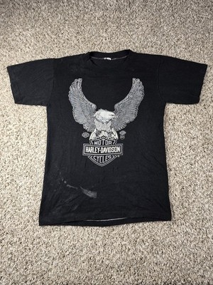 Vintage 80s Harley Davidson Classic Eagle T-shirt S/M Santa N.M. Road Runner
