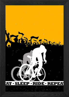 Eat Sleep Ride Repeat Framed Wall Art Poster Canvas Print Picture