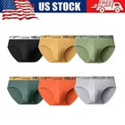 Men's Briefs Sexy Low Rise Underwear Letter Solid Elastic Soft Cotton Size L-4XL