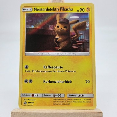 Pokemon Karte Meisterdetektiv Pikachu SM190 Black Star Promo Near Mint Deutsch
