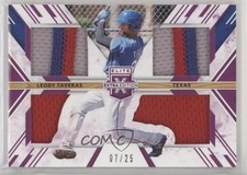 2019 Panini Elite Extra Edition Triple Silhouettes Purple 7/25 Leody Taveras 5i1