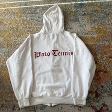 Vintage Polo Ralph Lauren Hoodie Zip Up Sweatshirt Polo Tennis 80s Spell Out