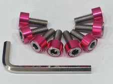 STAINLESS TIMING BELT COVER BOLT KIT FOR TOYOTA SUPRA 2JZ-GTE PINK CUP WASHERS