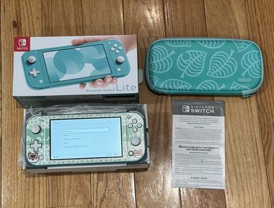 Nintendo Switch Lite Turquoise Animal Crossing Skin and Case Boxed