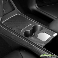 Fit 17-23 TESLA Model 3/Y Carbon Fiber 3K Centre Console Overlay Black
