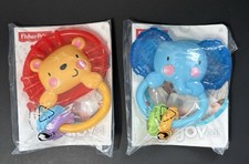 Lot Of 2 2013 Fisher Price Elephant and Lion Teethers Baby Toys New Sealed
