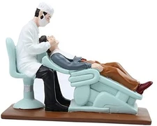 Realistic Dentist Working Sculpture Dental Clinic Countertop Decor Multicolor