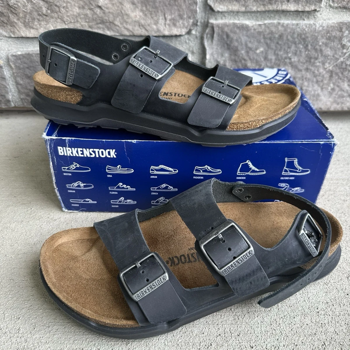 Birkenstock Milano CT Men Oiled Leather Sandal | Black |Sz. 44 (US 11 Men) Birkenstock Milano Sandals for Men for sale - eBay main image 3