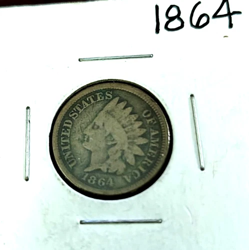 1864 Copper Nickel CN Indian Head Cent Penny- VG Details!!!