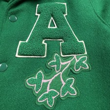 Vintage Alpha Kappa Alpha Custom Chenille Patch 3 Quarter Varsity Jacket Sz: S