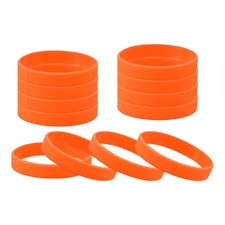 12 Pcs Rubber Bracelets, Unisex Silicone Sports Wristbands, Orange