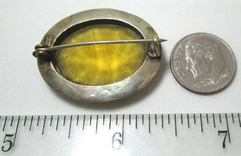 Broches y prendedores de oro amarillo y ámbar de 10 quilates de 8,7 gramos 1 1/4 Foto 3 de 3