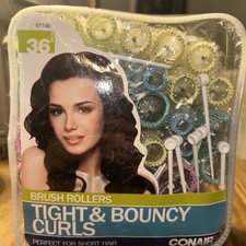 Conair Hair Brush Rollers Tight Bouncy Curls Assorted Colors