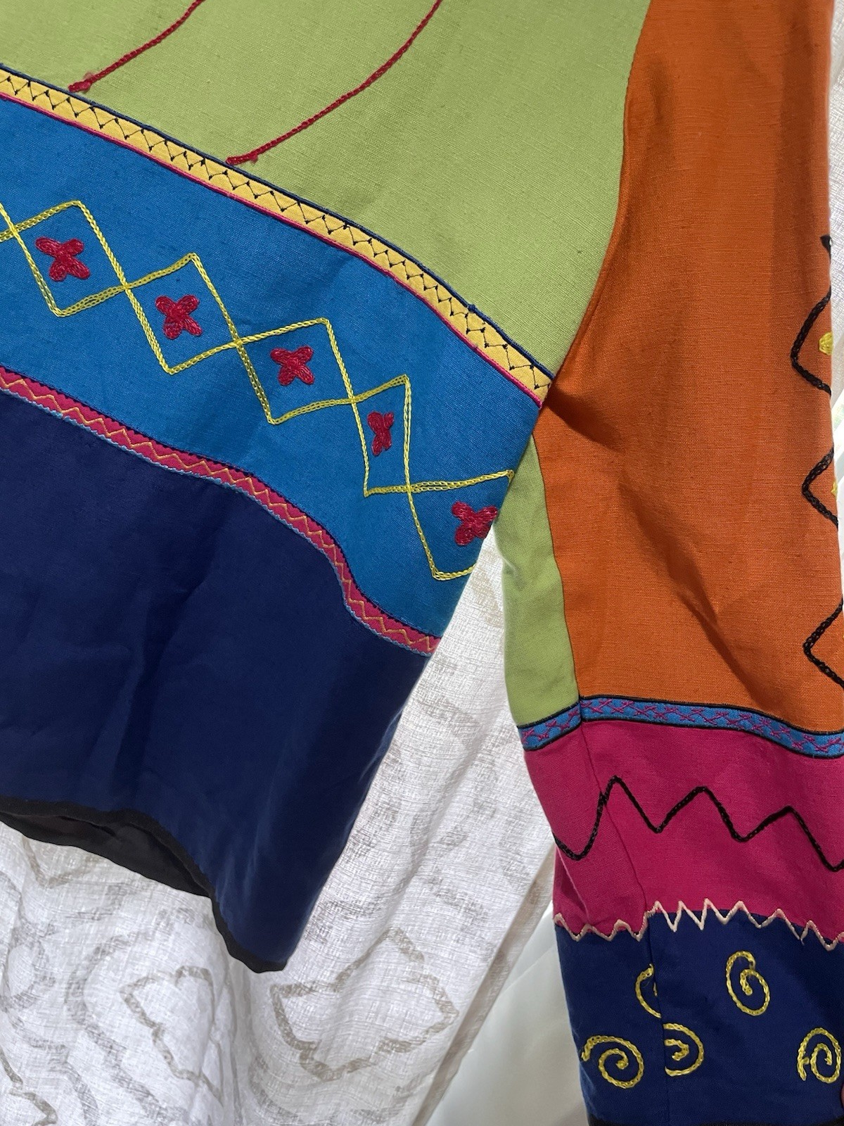 Indigo Moon Size S Jacket Patchwork Embroidery Fu… - image 3