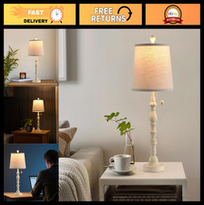 Modern Farmhouse Table Lamps Set of 2 - Bedside Nightstand Reading Lights, 26.25
