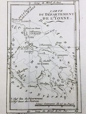Yonne en 1790 Avallon Clamecy Pont sur Yonne Saint Florentin Villeneuve Chablis