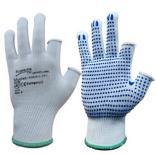 Fingerless 3 Digit Polka Dotted For Packer Movers Warehouse Work Use Grip Gloves