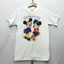 VTG 80s Double Sided Mickey Minnie D.C. Souvenir T-shirt Sportswear II Label L
