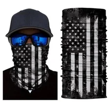 3 Piece American Flag Tubular Bandana Black / USA STOCK AND SELLER (3 pack)