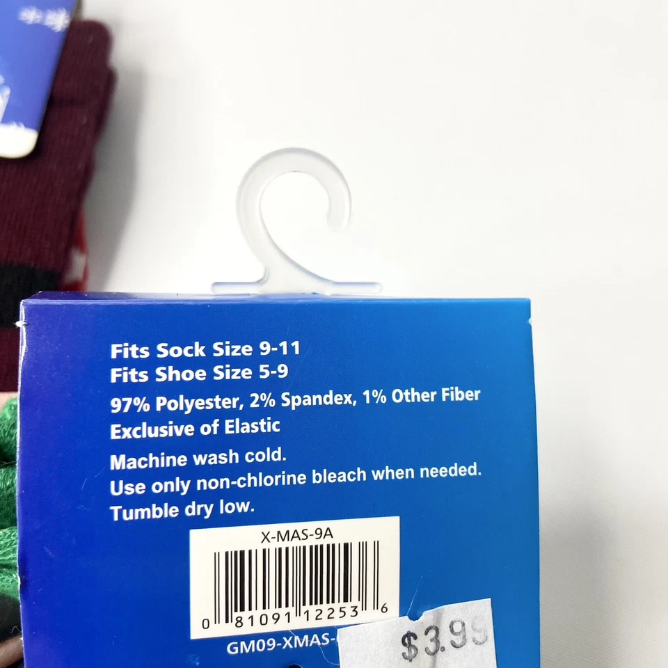 NWT Set Of 2 Christmas Xmas Novelty Character Socks Ho Ho Ho Santa Elf  Size9-11 - Image 3 of 3