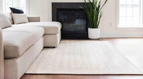 jute rug runner white dye jute hand braided carpet Indian rug rustic look - Picture 6 of 8