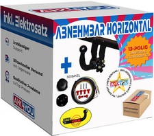 ANHÄNGERKUPPLUNG für Ford Fiesta Fließheck 02-05 AHK abnehmbar + 13P E-Satz ABE