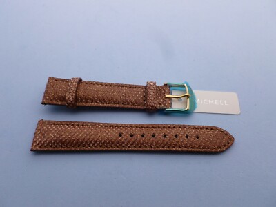 Genuine Michele 16 mm Brown Glitter Watch Band Strap New