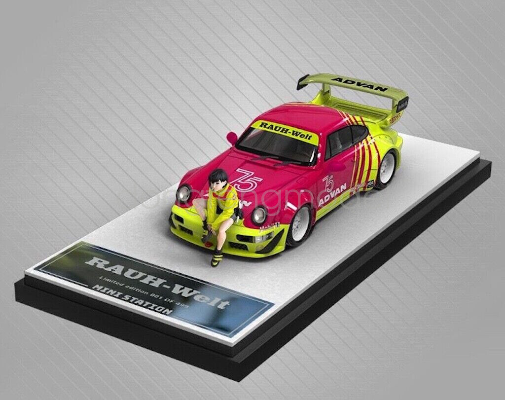 MS 1:64 Scale RWB 964 GT Advan Figure Sports Classic Model Diecast
