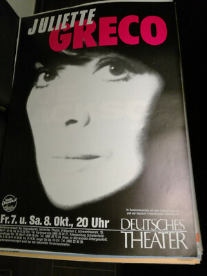 Plakat Juliette Greco 1985 München A1 