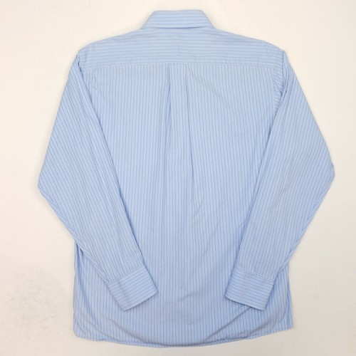 Michael Kors Mens Shirt IMMACULATE 16 34/35 LARGE Blue Regular Striped Cotton - Picture 2 of 9