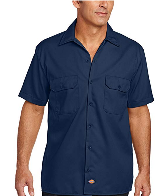 Dickies Men's Big and Tall ShortSleeve Work Shirt Blue XLT eBay