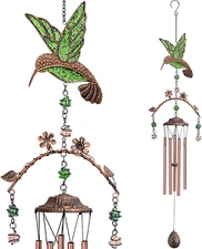Wind Chimes - Hummingbird Wind Chimes for outside Deep Tone 34 Inches 5 Aluminum