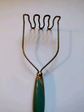 Vintage Antique Wire Potato Masher Wooden Wood Handle Farmhouse Kitchen Utensil