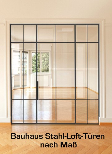 Bauhaus Stahl-Loft Türen, Fabriktüren, Lofttüren. Aus Vollmaterial - nach Maß. - Bild 1 von 12