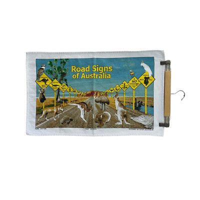 Citer Australia Road Signs Cotton Kitchen Tea Towel Kangaroos Travel Souvenir