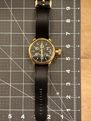 Invicta Men's Russian Diver Black Dial GMT Watch 52mm Gold 7109 | eBay