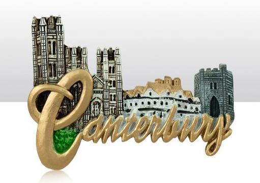 Canterbury Font Great Britain Poly Souvenir Magnet Souvenir, Great Britain
