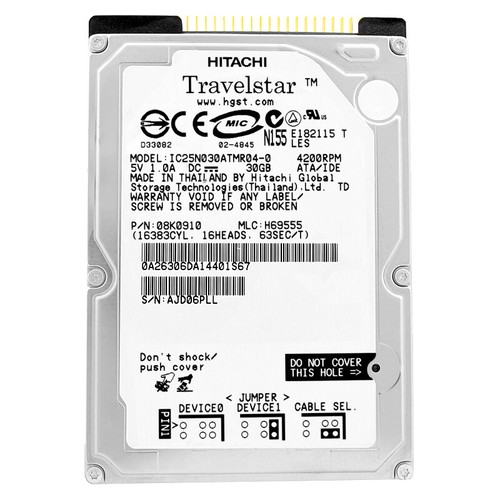 Disque Dur HDD IDE PATA 2,5 40GB Ordinateur Portable PC Hitachi