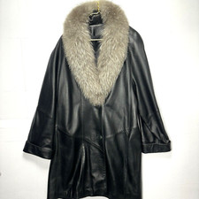 Real Leather Jacket Fox Fur Collar  Women’s Sz 3x Tibor Leathers Soft Detachable