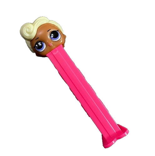 PEZ Toy Dispenser Doll LOL Surprise Pink ' Funky QT ' Cute Girl Afro Blonde    x