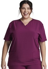 Dickies Scrubs Unisex V-Neck Top DK619 WNPS Wine Free Shipping