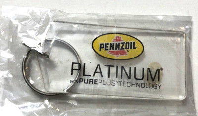 Old New Stock PENNZOIL Adver. Platinum Clear Key Chain - Pure Plus Technology NE