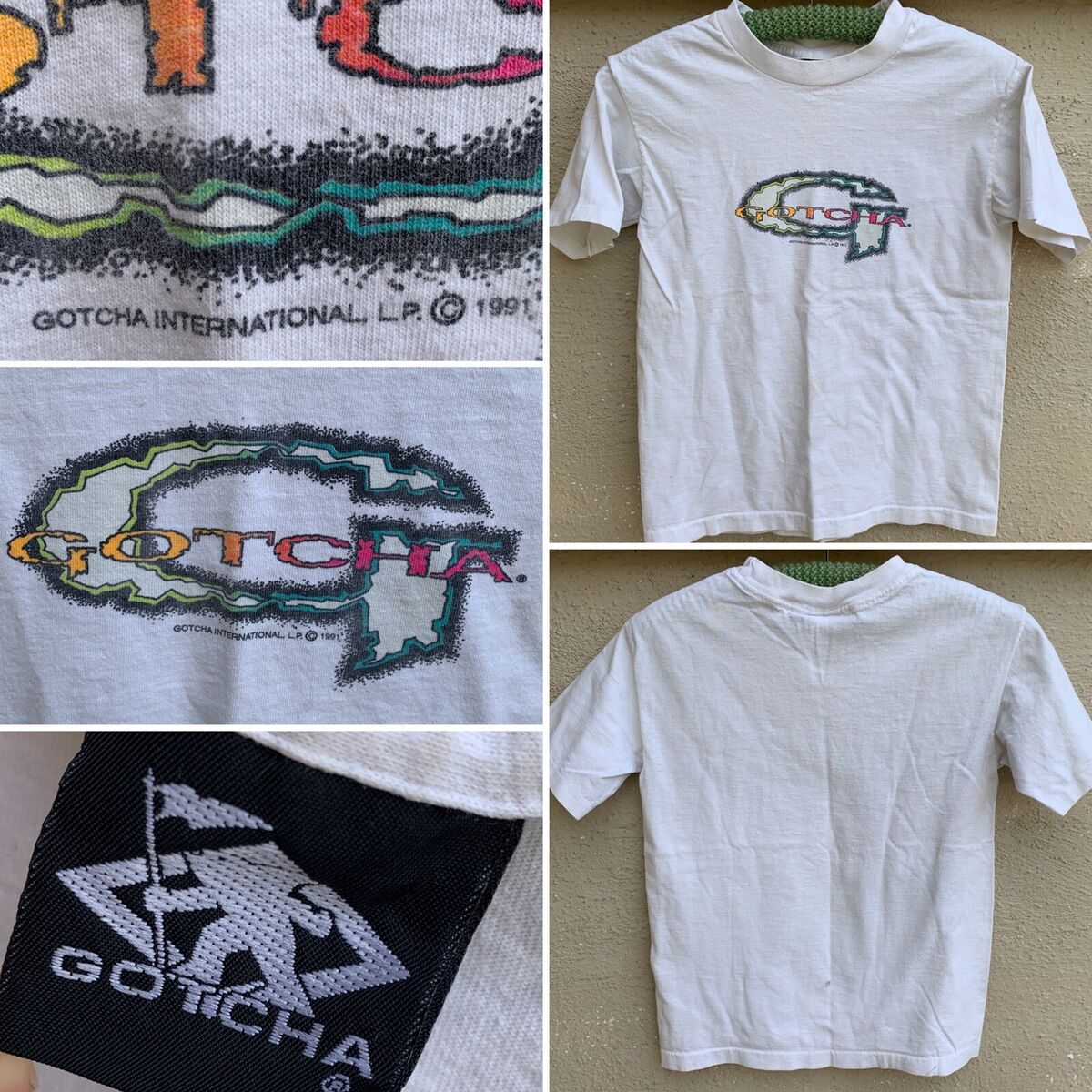 Vintage GOTCHA T Shirt c 1991 Neon 90s Beach Surf Graphic Vintage GOTCHA T Shirt c 1991 Neon 90s Beach Surf Graphic