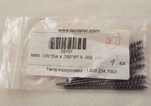 Tanisinc Brushes 05157 Mini .125”DIA x .750” (9pcs.)