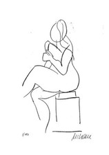 Original Lithographie Armin Mueller - Stahl " Sitzende" handsigniert NEU