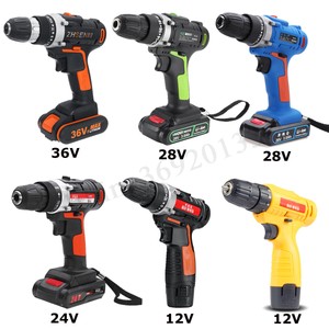 12V/24V/28V/36V Trapano Avvitatore a Batteria in Valigetta Cordless 2 Velocità 
