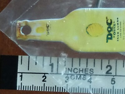 Rare Design Doc Otis Hard Lemon Malt Liquor Vintage Metal Key Fob Bottle Opener