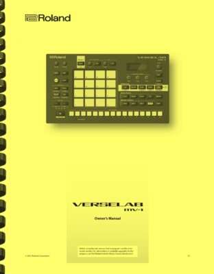Roland Verselab MV-1 Song Production Studio 4-in-1 OWNER'S MANUAL