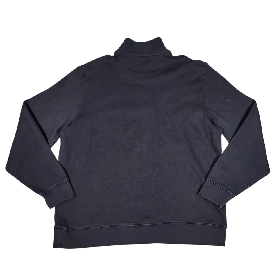 Sudadera Vineyard Vines Para Hombre Grande 1/4 Cremallera Negra Pullover Peso Medio Pima Foto 4 de 4