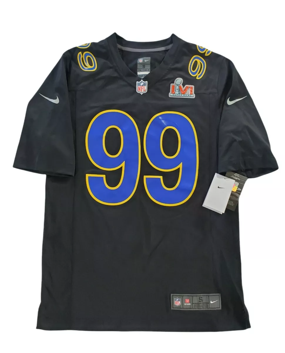 Men's Nike Aaron Donald Black Los Angeles Rams Super Bowl LVI Game Fashion  Jersey